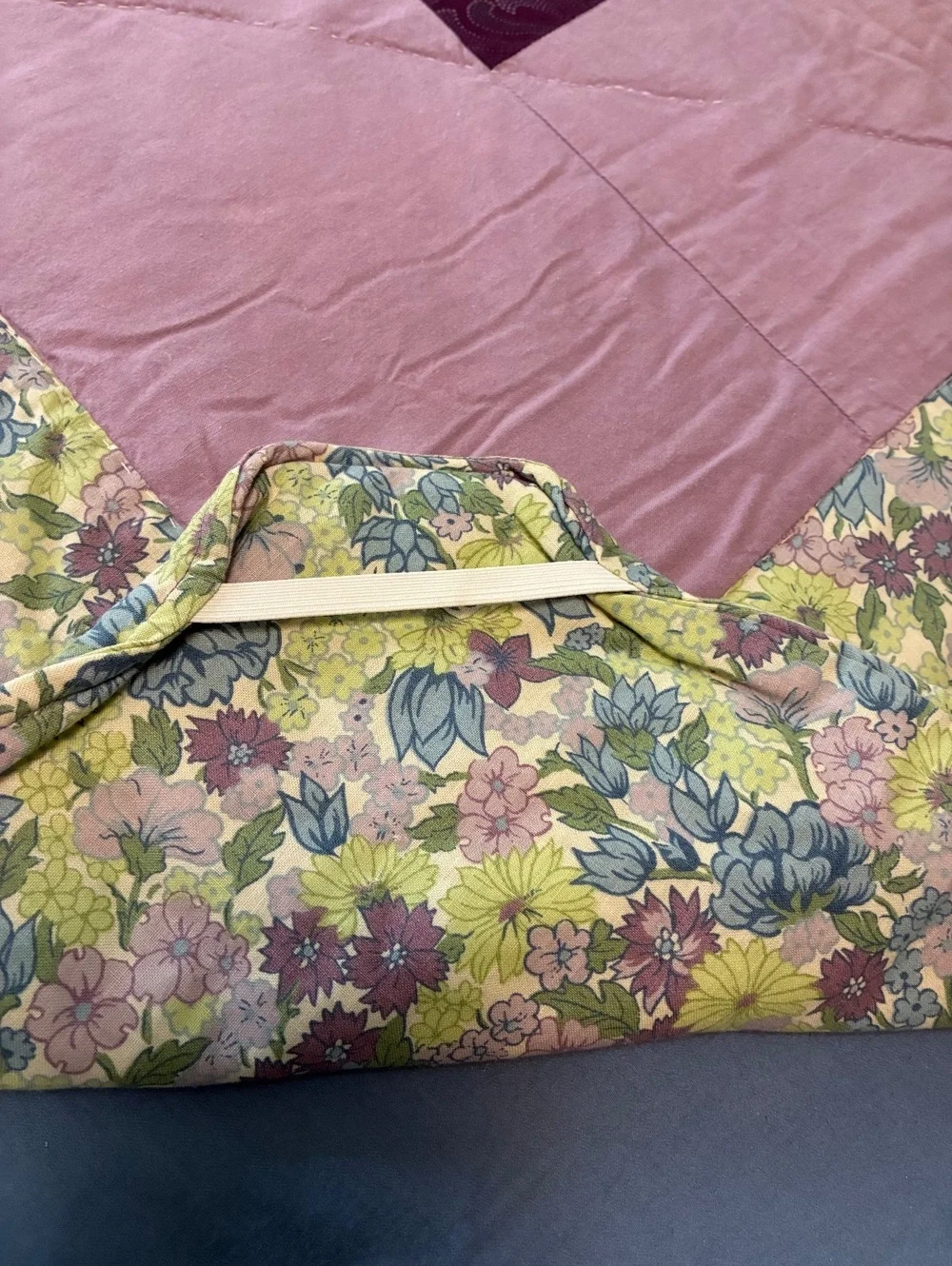 Vintage Quilted card table cover 36